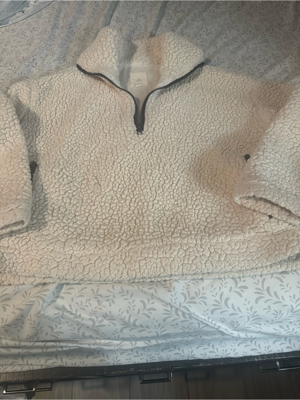 Thread & Supply Cream Sherpa Half-Zip Pullover